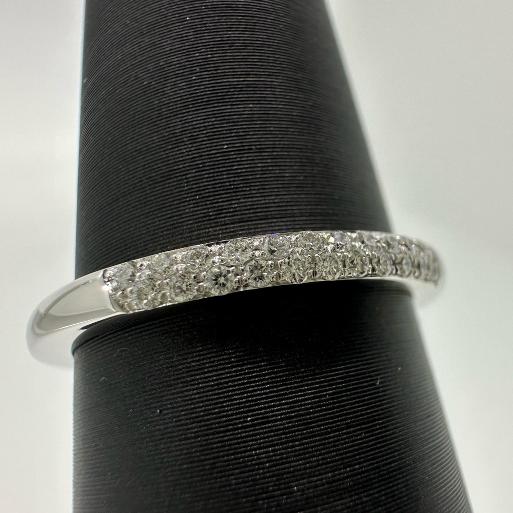 14K White Gold Lab Grown Diamond Pave Band. - Picture 5 of 5